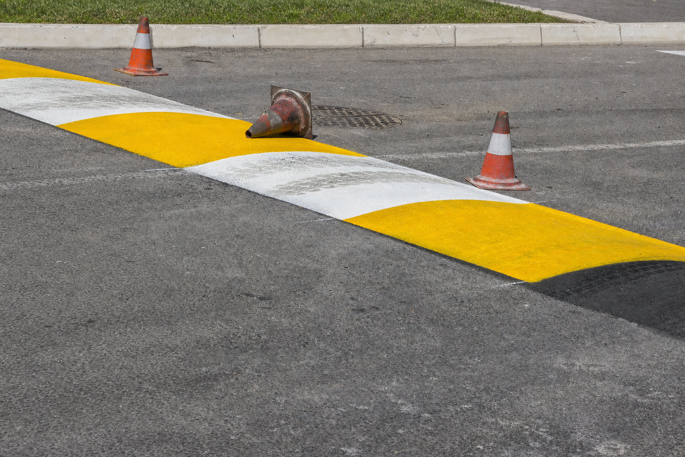 Speed bump installation in Perris, CA